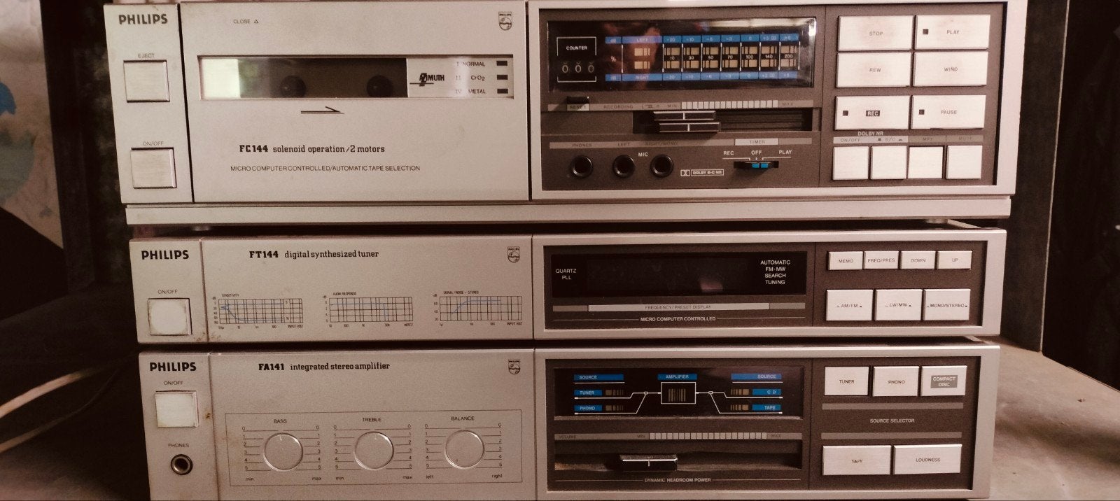 Retro Philips Stereoketen, Audio, Tv en Foto, Ophalen