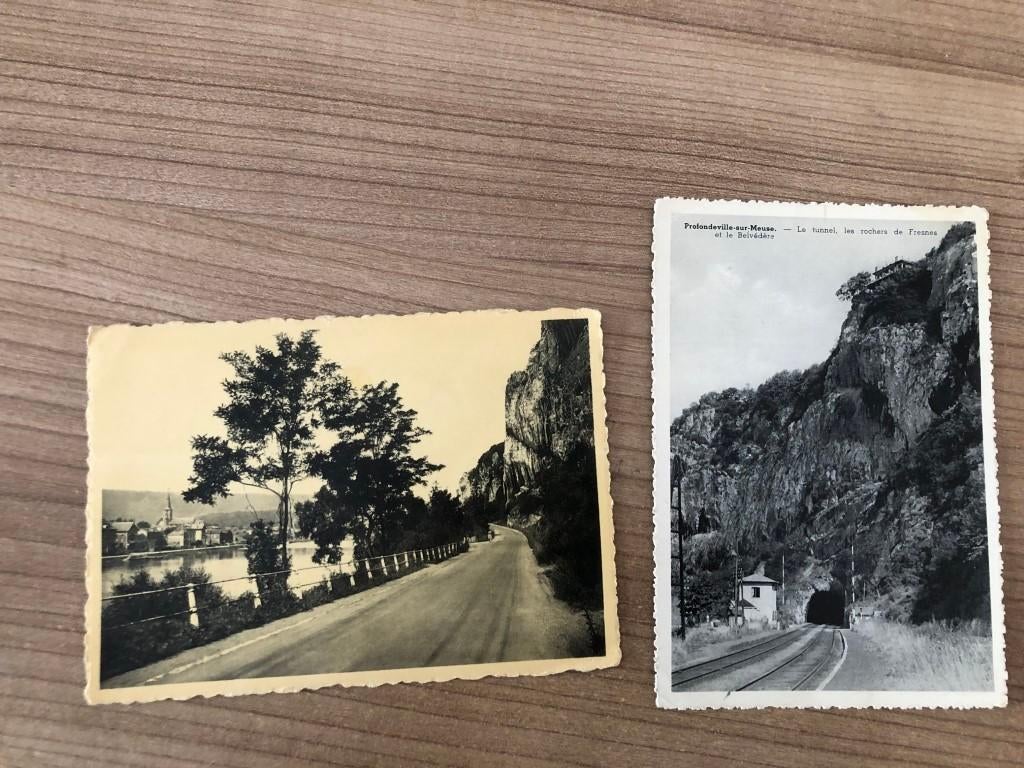 2 cartes postales Profondeville - tunnel - rochers Fresnes, Enlèvement ou Envoi, Namur