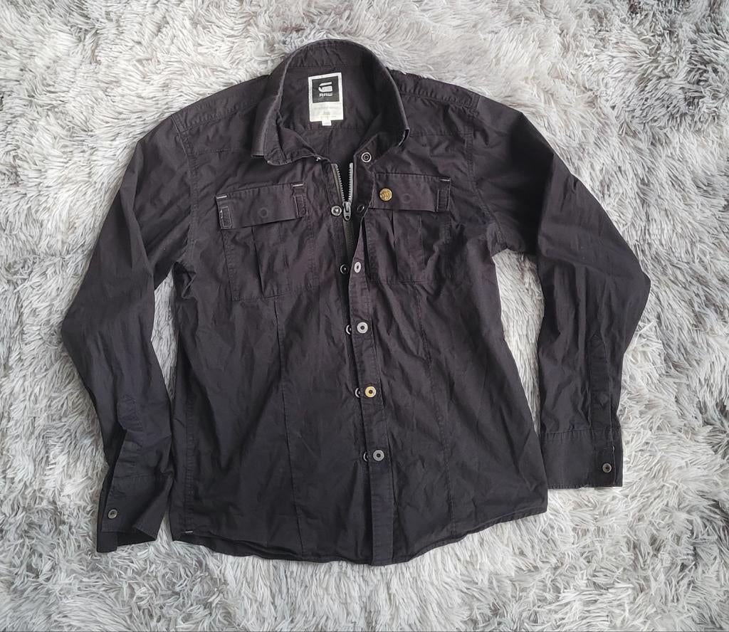 G-Star RAW 3301 Overshirt met ritssluiting - Utility Denim Z, G-Star Raw, Zwart, Ophalen of Verzenden, Halswijdte 41/42 (L)