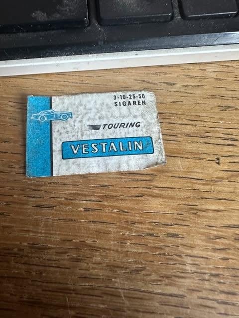 Vestalin sigaren touring luciferdoos etiket label, Verzamelen, Rookartikelen, Aanstekers en Luciferdoosjes, Gebruikt, Ophalen of Verzenden