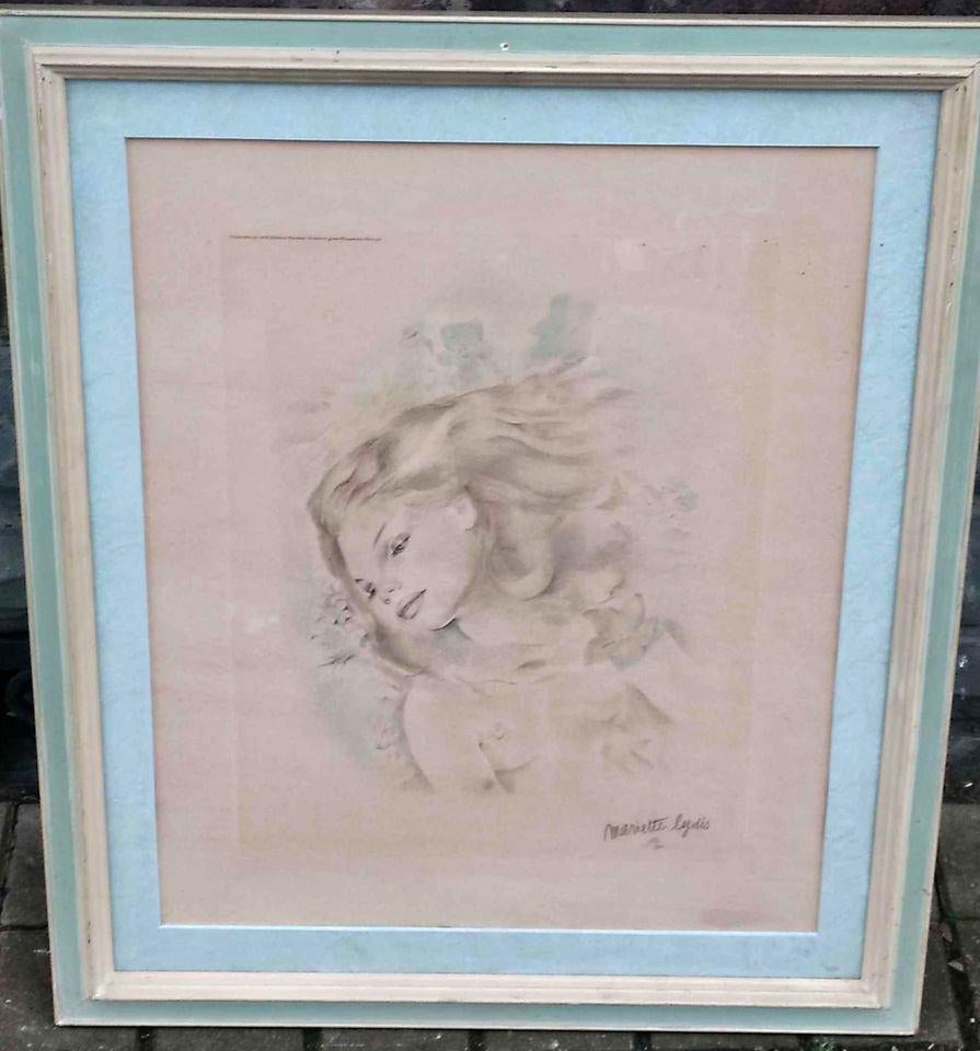 Gravure signe Mariette lydis, Antiquités & Art, Enlèvement ou Envoi