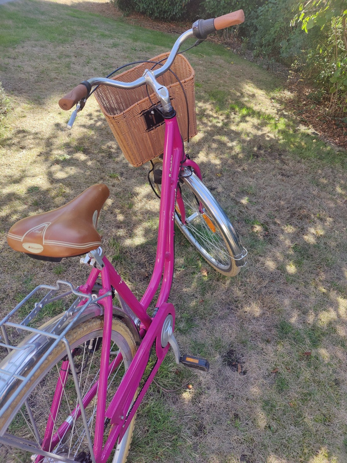 Mooie roze retro damesfiets van Vermont, Terugtraprem, Gebruikt, Mandje, 0 zitjes