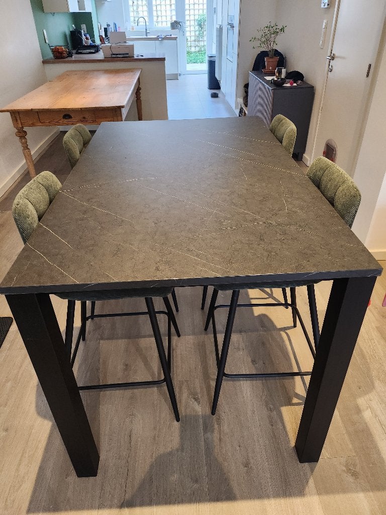 Hoge tafel en stoelen, Ophalen, Kunststof, 100 tot 150 cm, 50 tot 100 cm