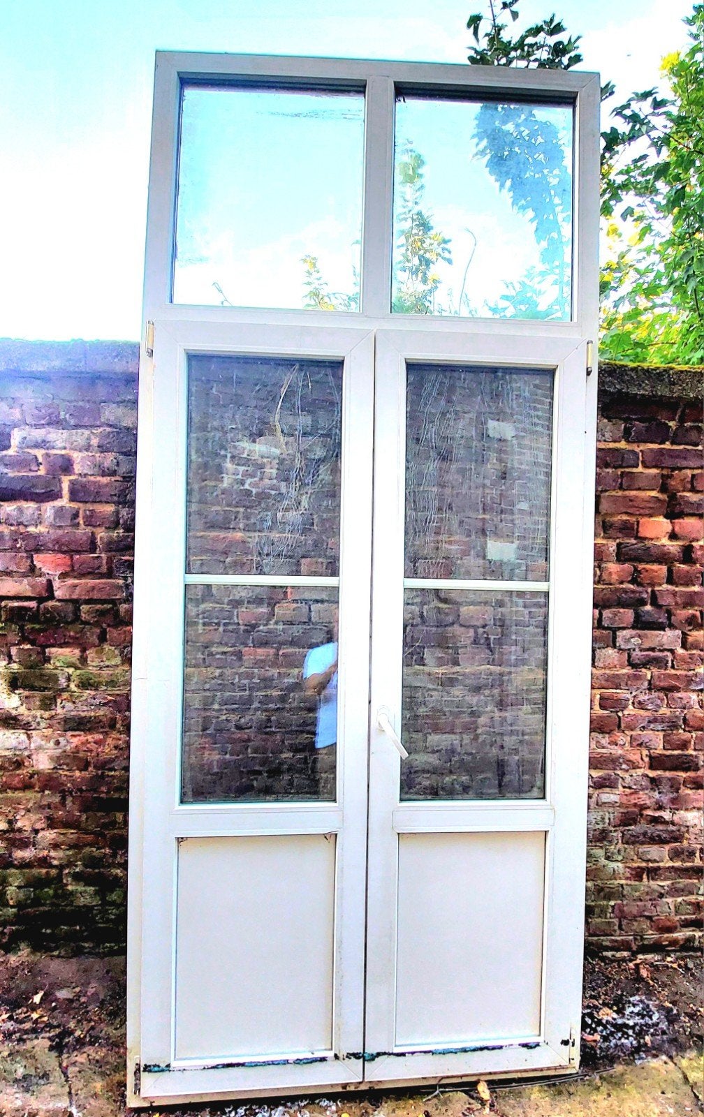 Fenêtre de jardin/porte double 290 cm x 126 cm, Bricolage & Construction, Châssis & Portes coulissantes, Enlèvement