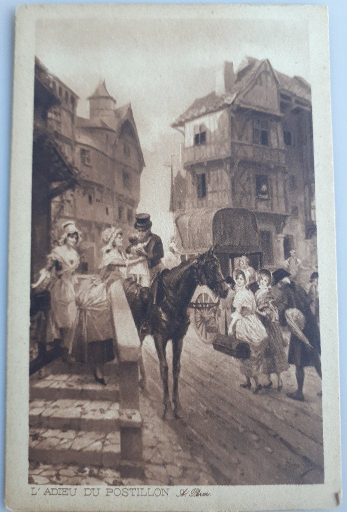 Carte postale ancienne L'Adieu du Postiljon 1919 Ref.E139, Enlèvement ou Envoi, Avant 1920, Affranchie, Artisanats et Métiers