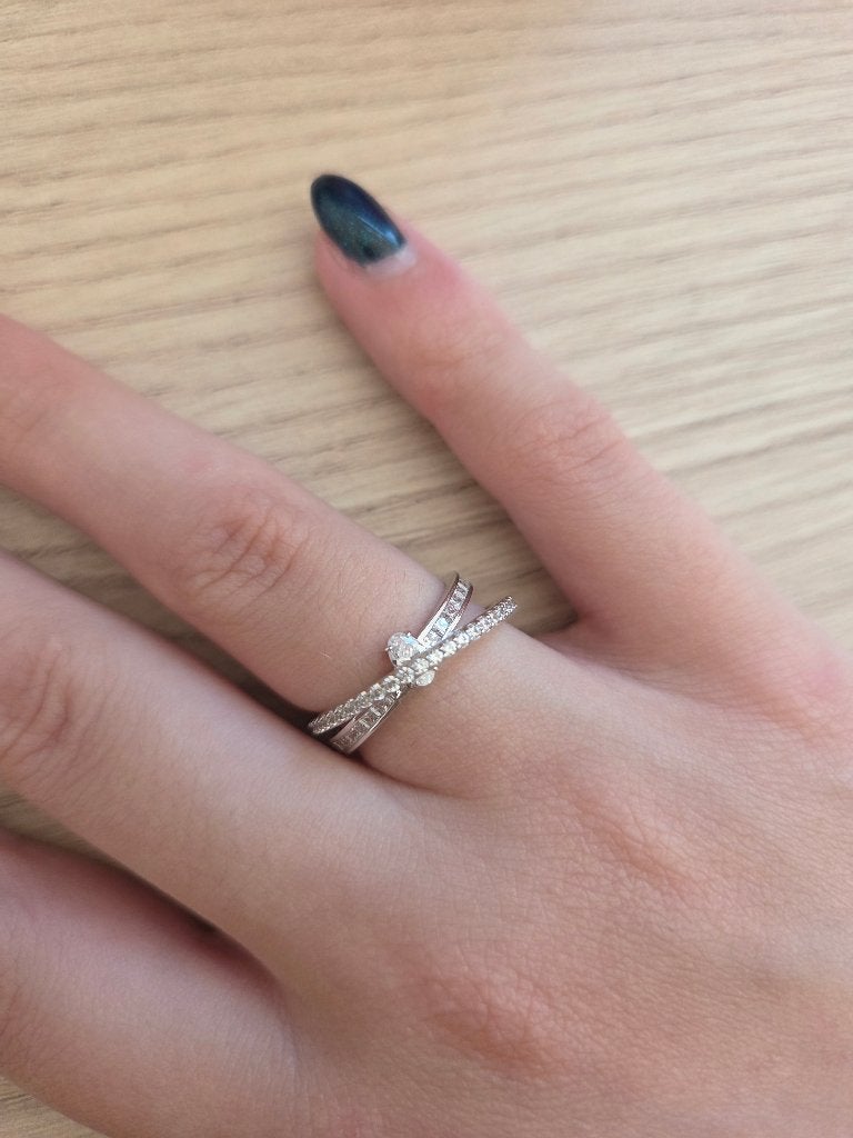 Ring Swarovski (maat 50), Bijoux, Sacs & Beauté, Neuf, Plus petit que 17, Enlèvement, Argent