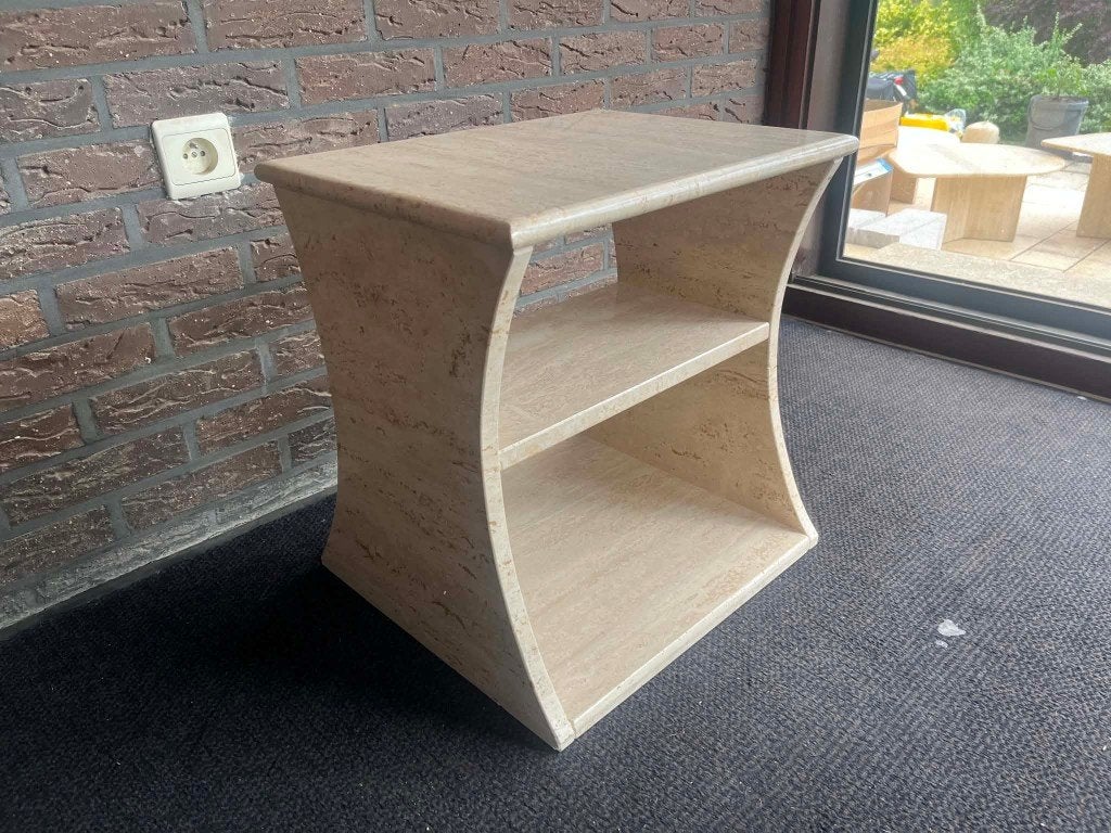 Travertin bijzettafel  / kastje, Ophalen of Verzenden