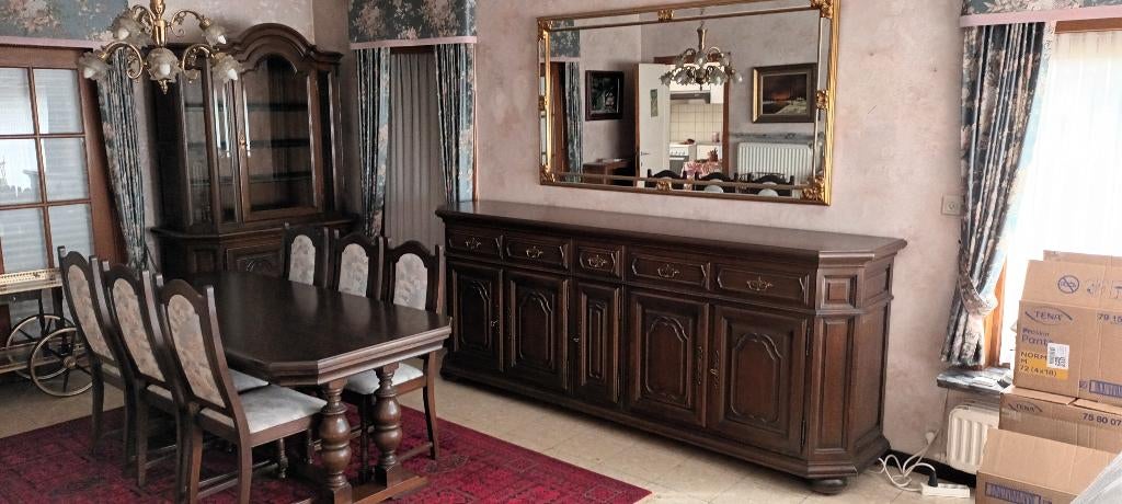 Klassieke / traditionele eetkamer compleet, Enlèvement, Comme neuf, Klassieke / traditionele stijl, 4 à 6 chaises