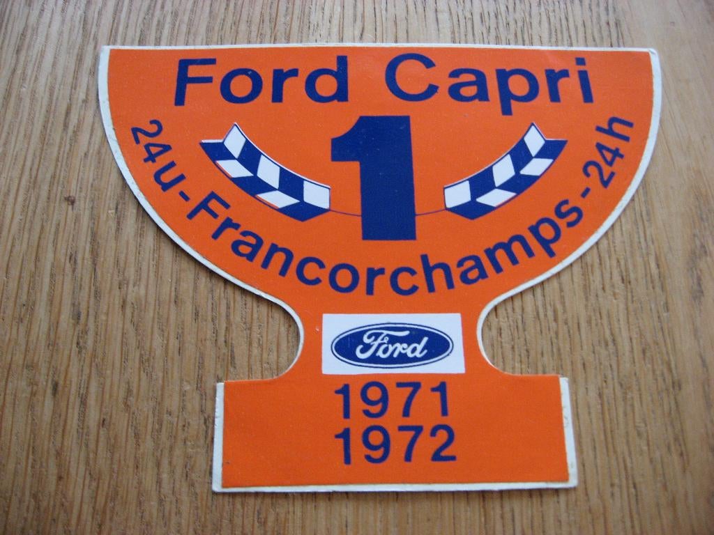 1 Ford Capri 24 h/u Francorchamps 1971 1972 Sticker, Ophalen of Verzenden, Nieuw, Auto of Motor
