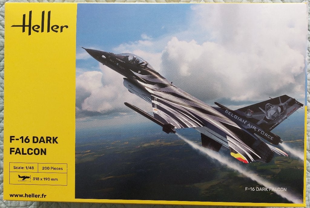 Heller 30411 F-16 Dark Falcon 1/48, Hobby en Vrije tijd, Nieuw, Ophalen of Verzenden, Groter dan 1:72, Vliegtuig