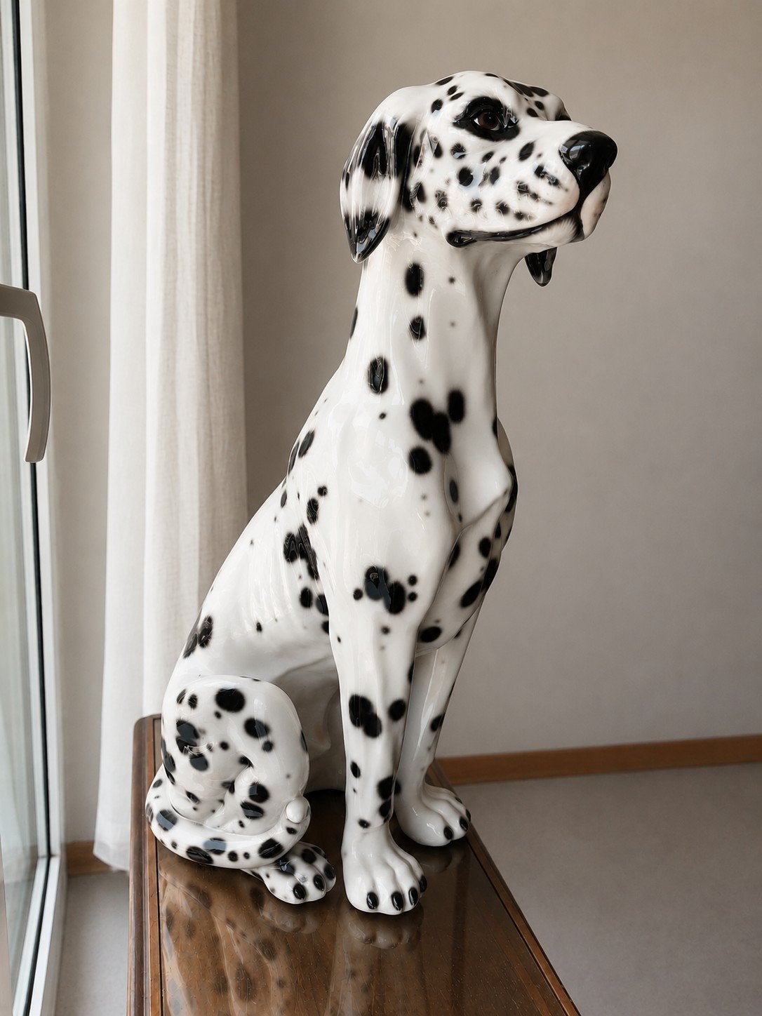 Dalmatien en céramique vintage. Hauteur 80 cm, Antiquités & Art, Enlèvement