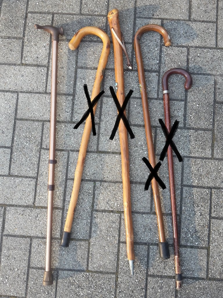 Vintage verstelbare wandelstok, gebruikte staat, decoratief, Antiek en Kunst, Ophalen of Verzenden