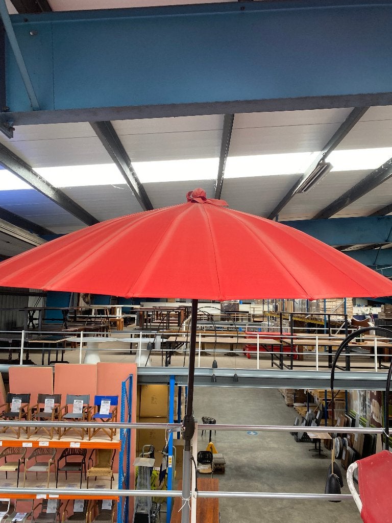 Parasol Max lichtrood 245cm KANTELBAAR rond (4 stuks), Tuin en Terras, Ophalen of Verzenden, Kantelbaar