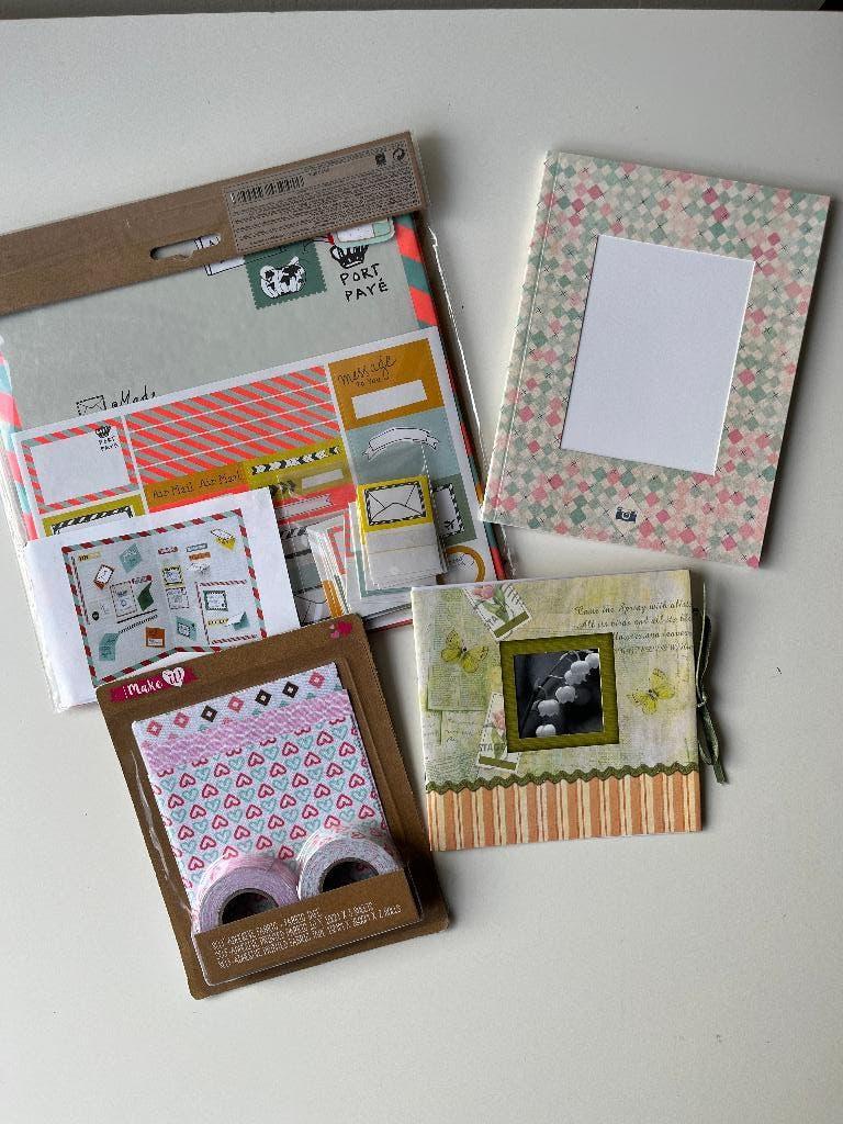 Knutselpakket: kaart, scrapbookjes, zelfklevend textiel, Hobby en Vrije tijd, Nieuw, Ophalen of Verzenden, Papier of Karton, Zelfklevend