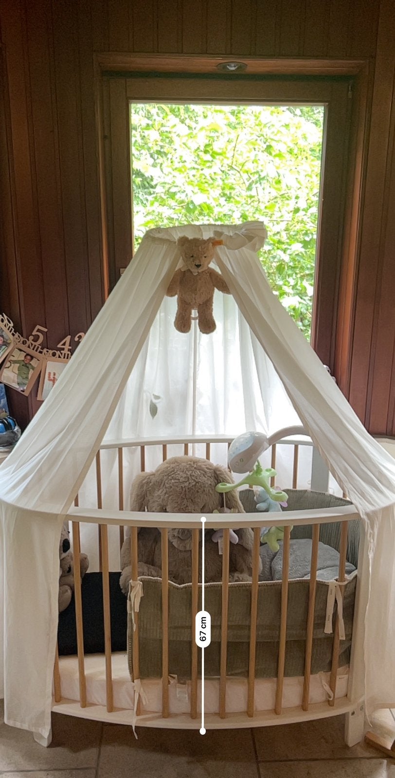 Prachtig babybedje met hemel en accessoires, Enlèvement, Comme neuf