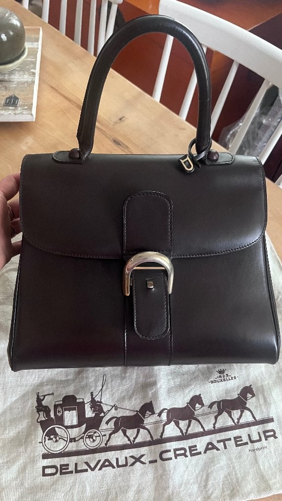 Sac Delvaux brillant, Bijoux, Sacs & Beauté, Enlèvement, Utilisé, Brun, Sac à main