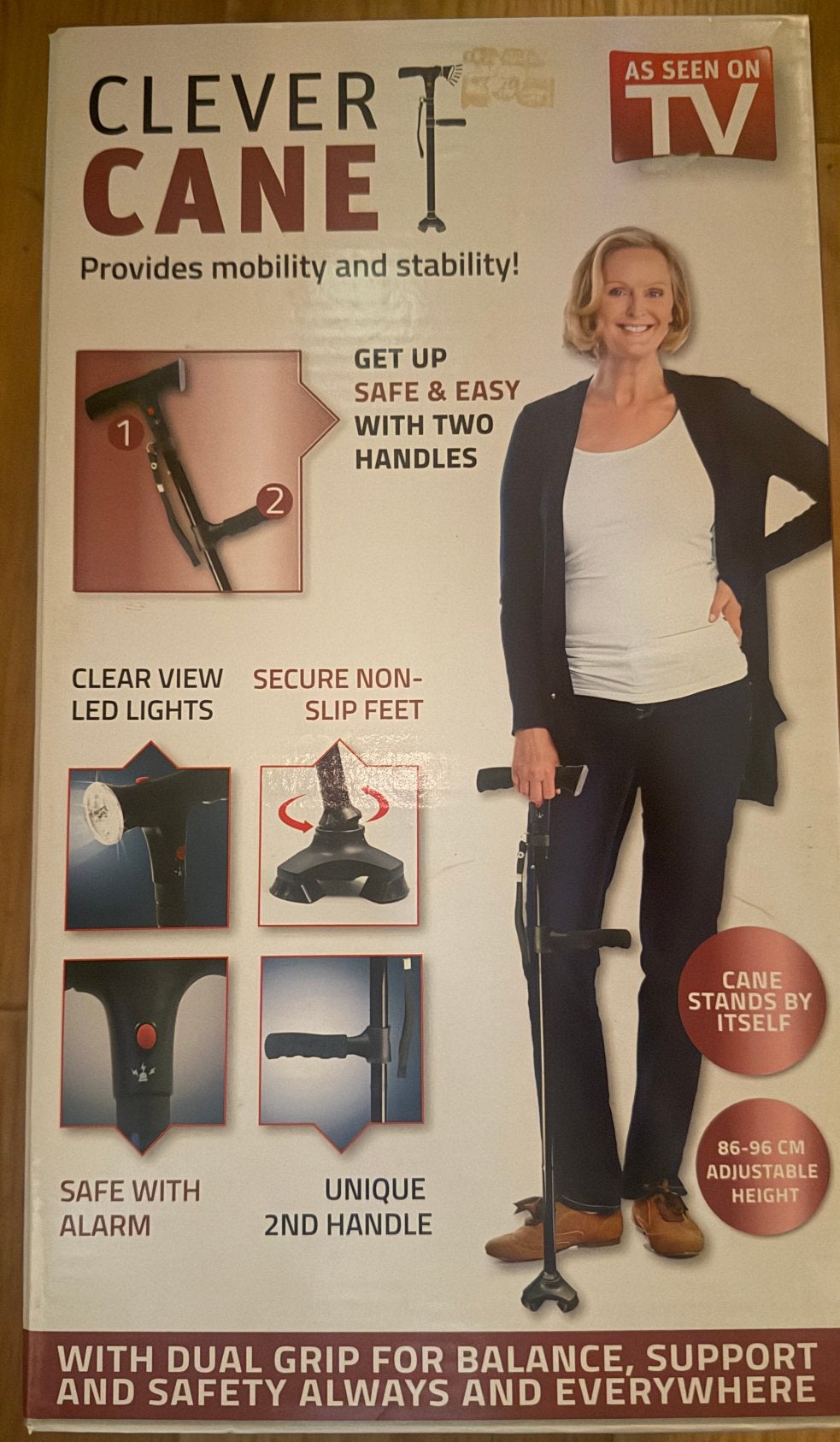 Wandelstok opvouwbr 3 leg pootje tegen vallen met alarmknop, Ophalen, Opvouwbaar, Nieuw