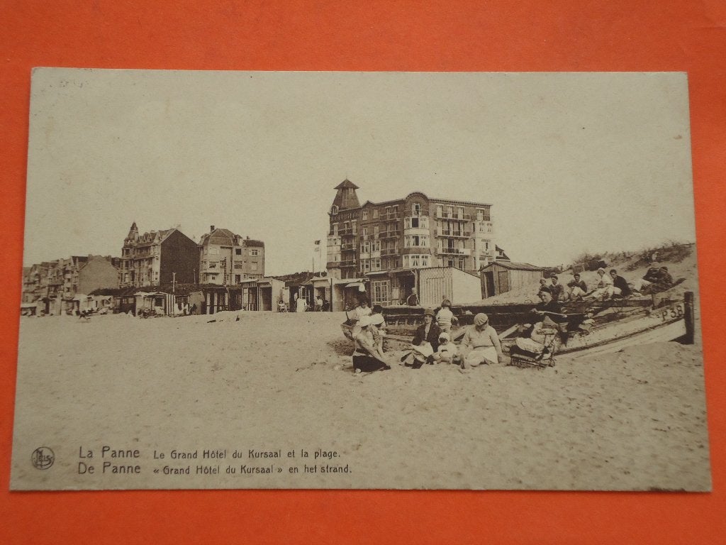De Panne - La Panne Grand Hôtel du Kursaal en het strand, Verzamelen, Ophalen of Verzenden, 1920 tot 1940, Gelopen, West-Vlaanderen