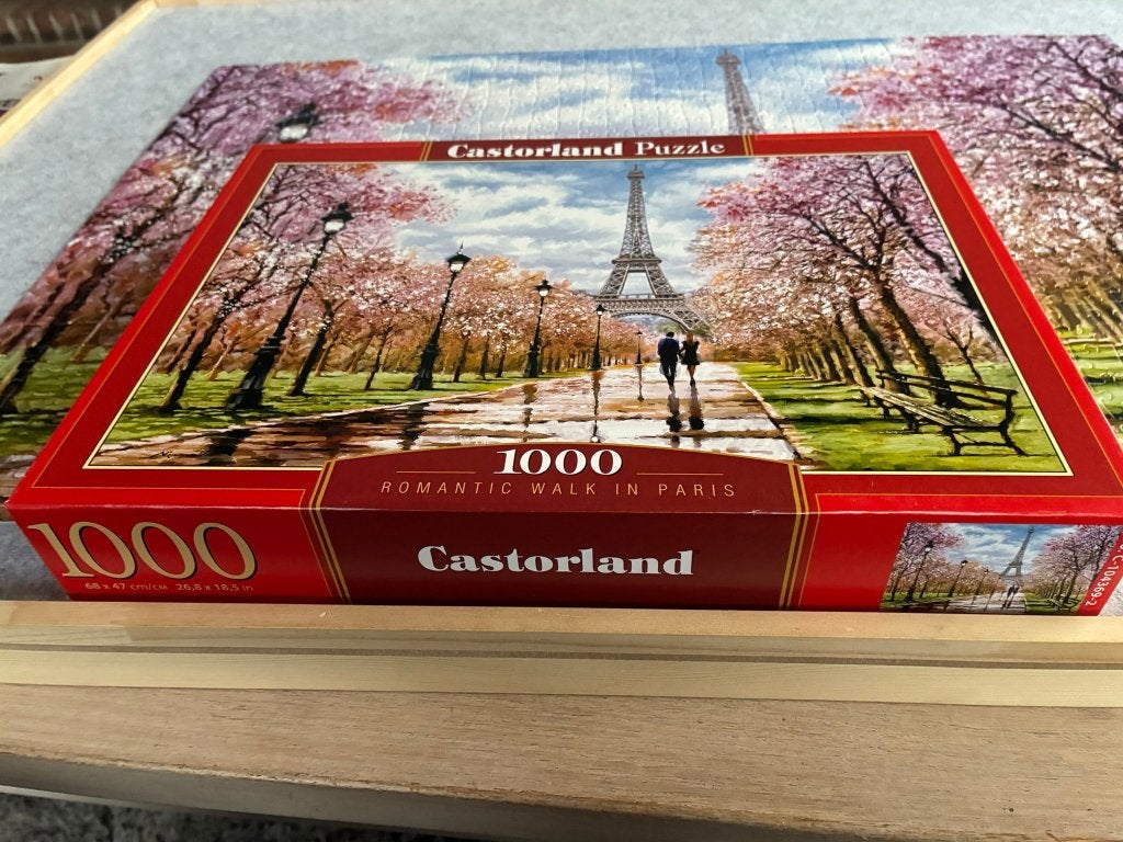 puzzel Castorland "romantic walk in Paris" 1000 stukjes, Enlèvement ou Envoi, 500 à 1500 pièces, Comme neuf, Puzzle