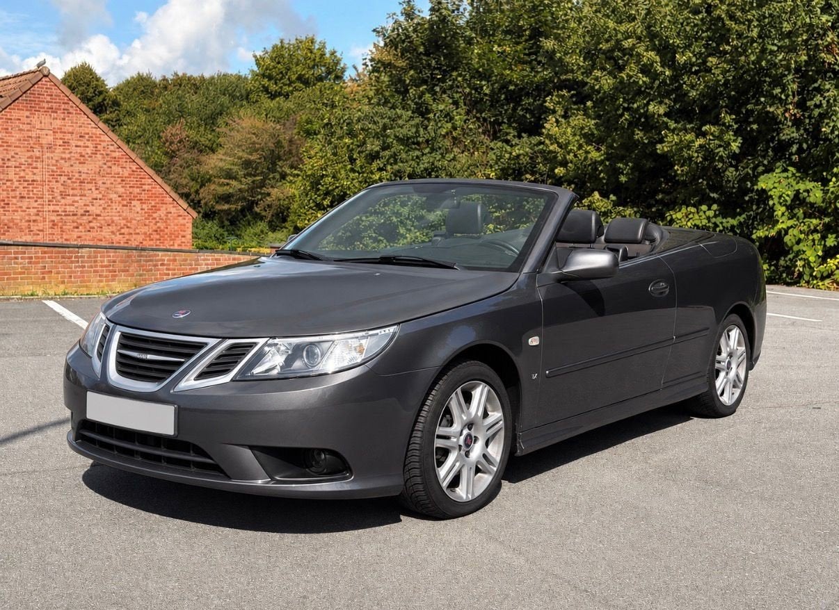 Saab 9-3 Cabriolet 1.9 TiD – Linear TX Edition – Boîte Manue, Autos, Cuir, Argent ou Gris, Achat, Cabriolet