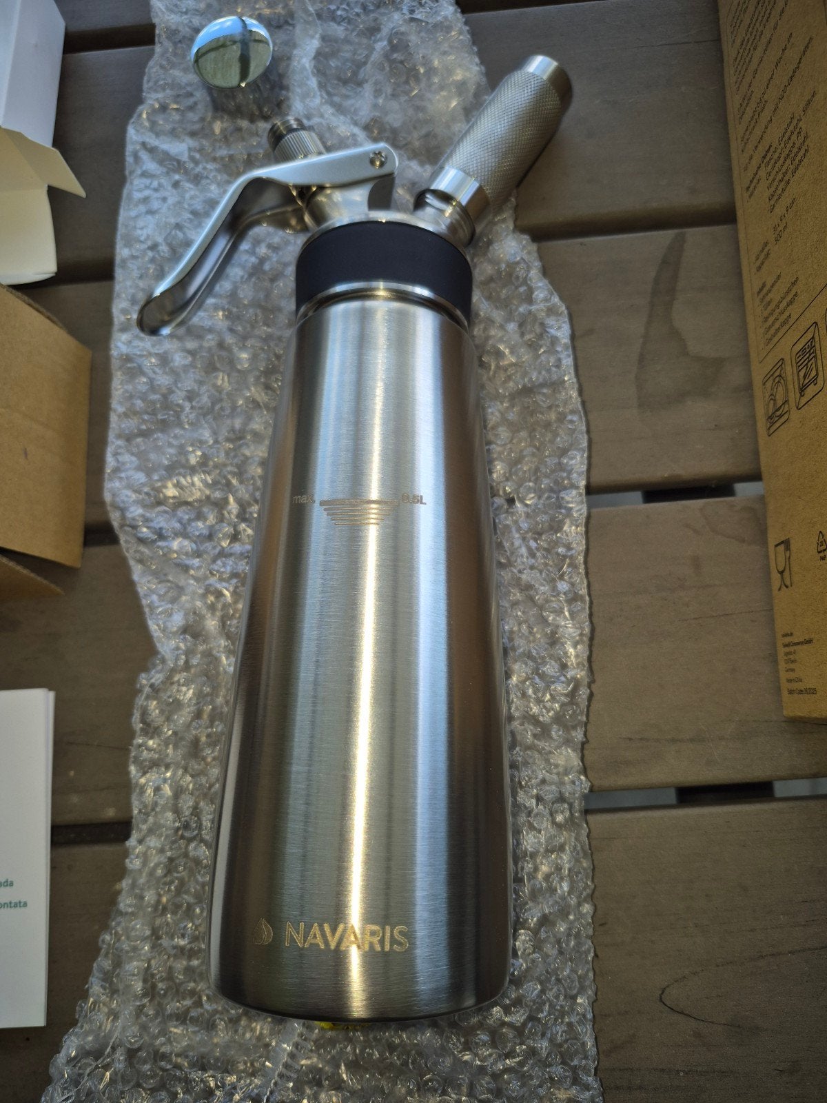 Te Koop slagroom fles 500ml Nieuw., Huis en Inrichting, Ophalen, Nieuw, Zilver