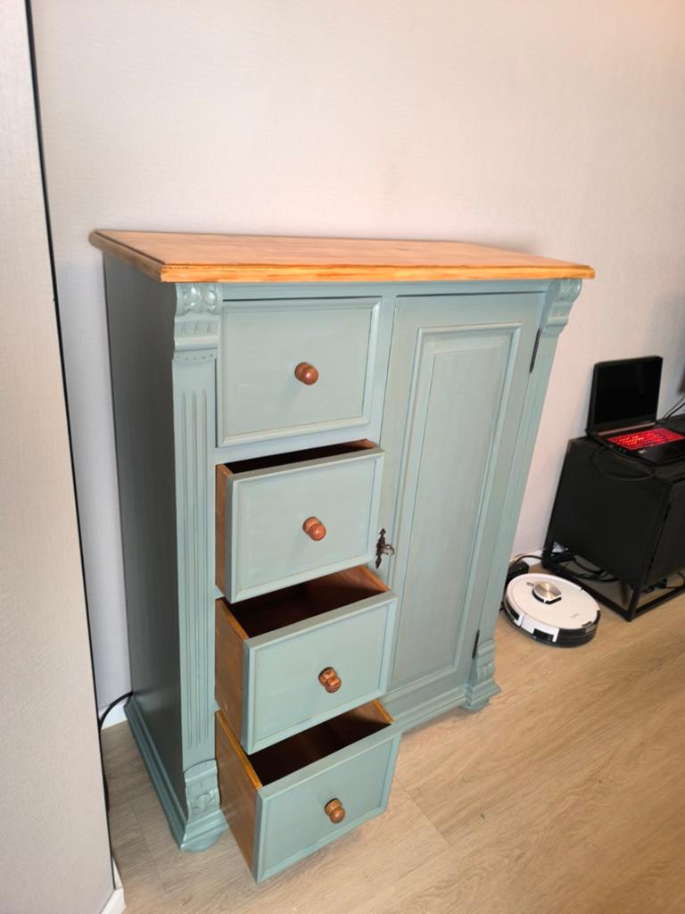 Gerestaureerde vintage grenen kast met rustieke charm, Huis en Inrichting, Ophalen of Verzenden, Grenenhout