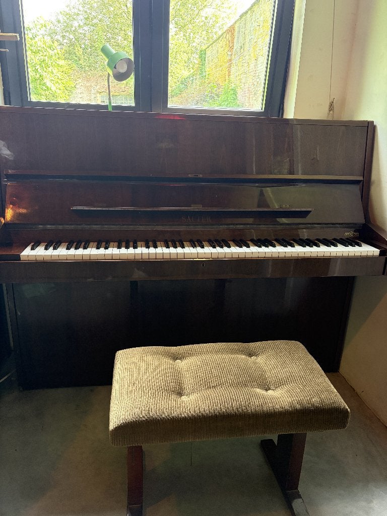 Sauter rechtopstaande piano, Ophalen, Gebruikt, Bruin, Piano