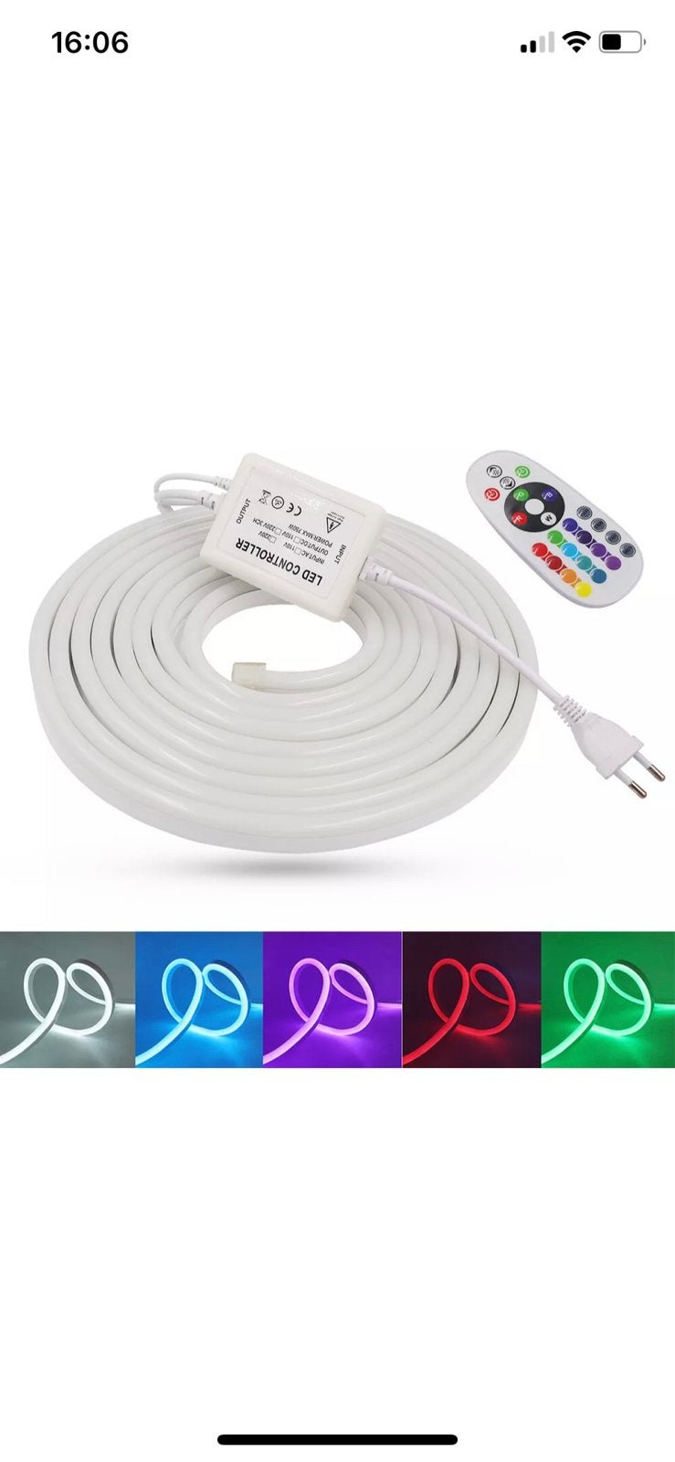 Neon rgb led strip 5m met afstandsbediening nieuw!, Ophalen of Verzenden, Nieuw, Licht, Kleur