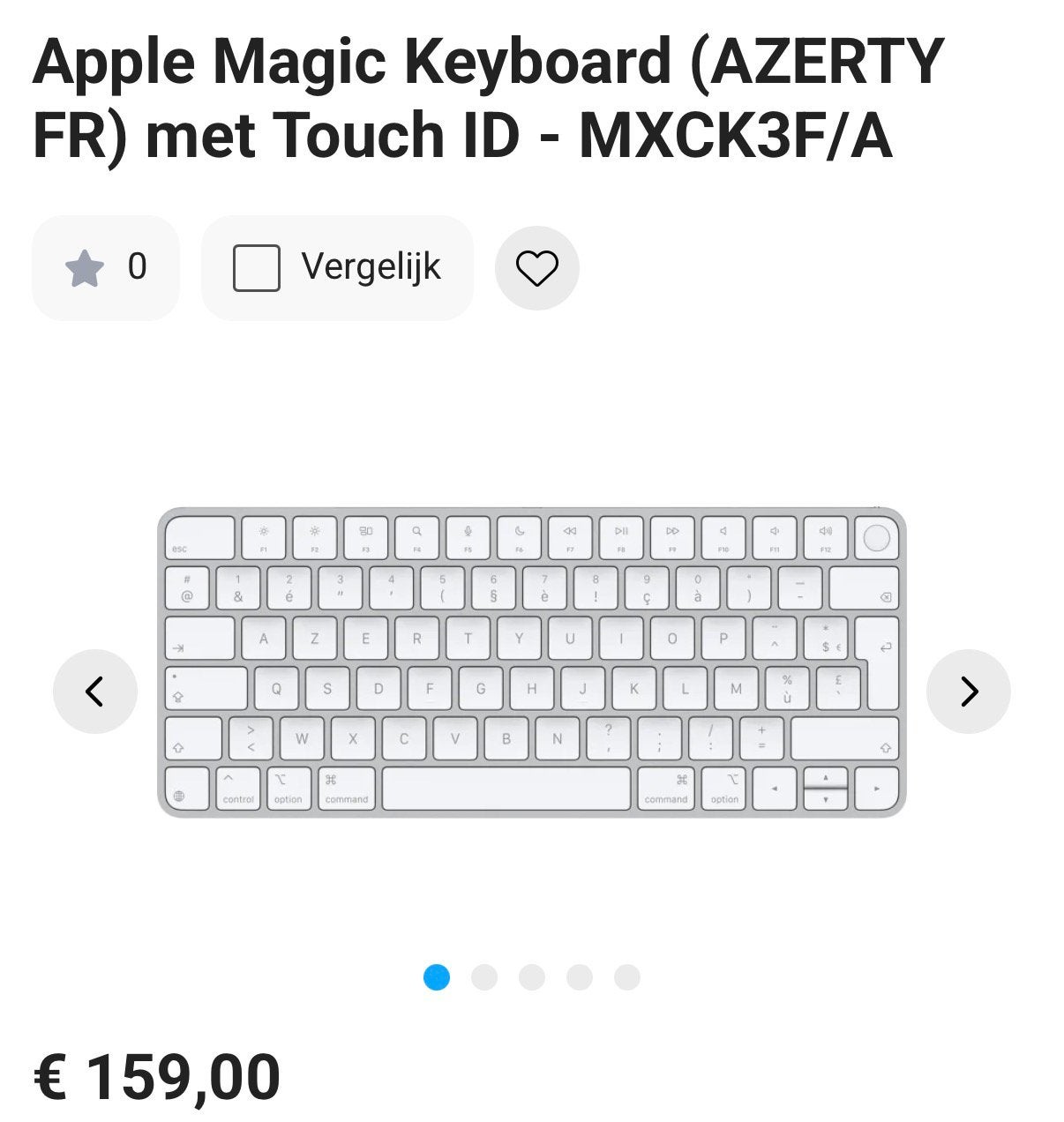 Apple toetsenbord azerty, Computers en Software, Ophalen, Azerty, Zo goed als nieuw
