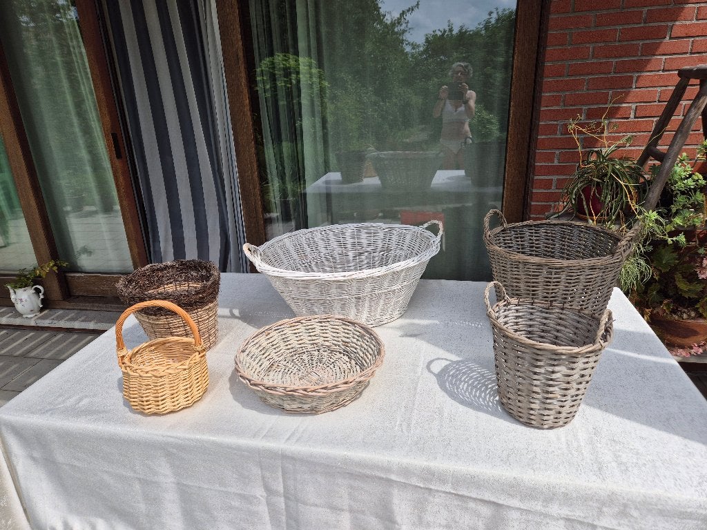 Rieten manden verschillende modellen vanaf 0,20 EUR, Huis en Inrichting, Gebruikt, Mand, Ophalen of Verzenden, Handgemaakt