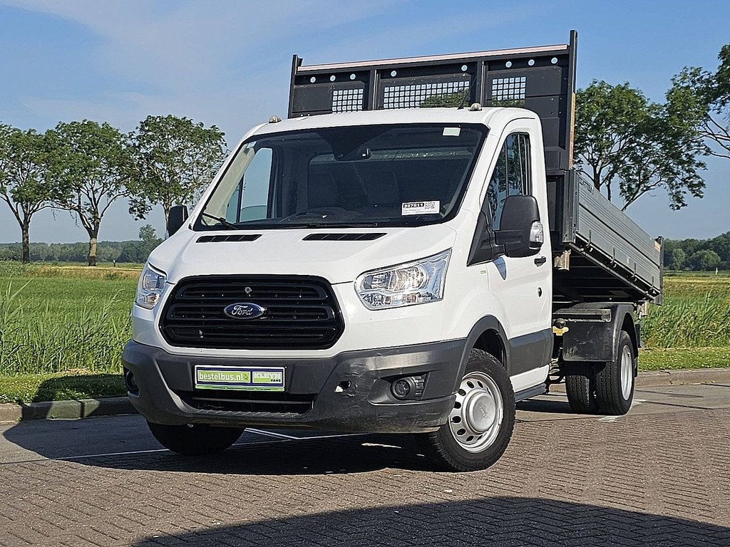 Ford Transit 350 2.0 TDCI Kipper Kist 3-Zijdige Kipper, Auto's, Voorwielaandrijving, Stof, Zwart, 4 cilinders