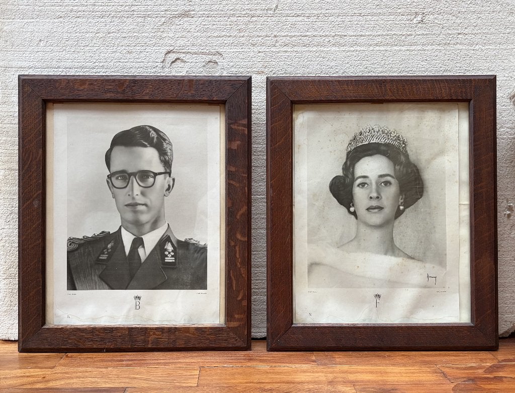 Portraits officiels du roi Baudouin et de la reine Fabiola, Enlèvement ou Envoi, Utilisé, Carte, Photo ou Gravure