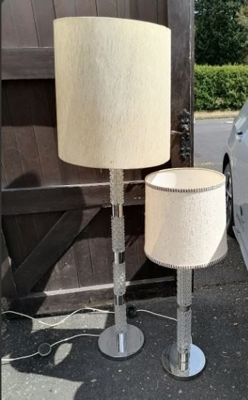 vintage staande lampen mid-century vloerlamp, Verre, Enlèvement, Mid-century, E27 (grand)