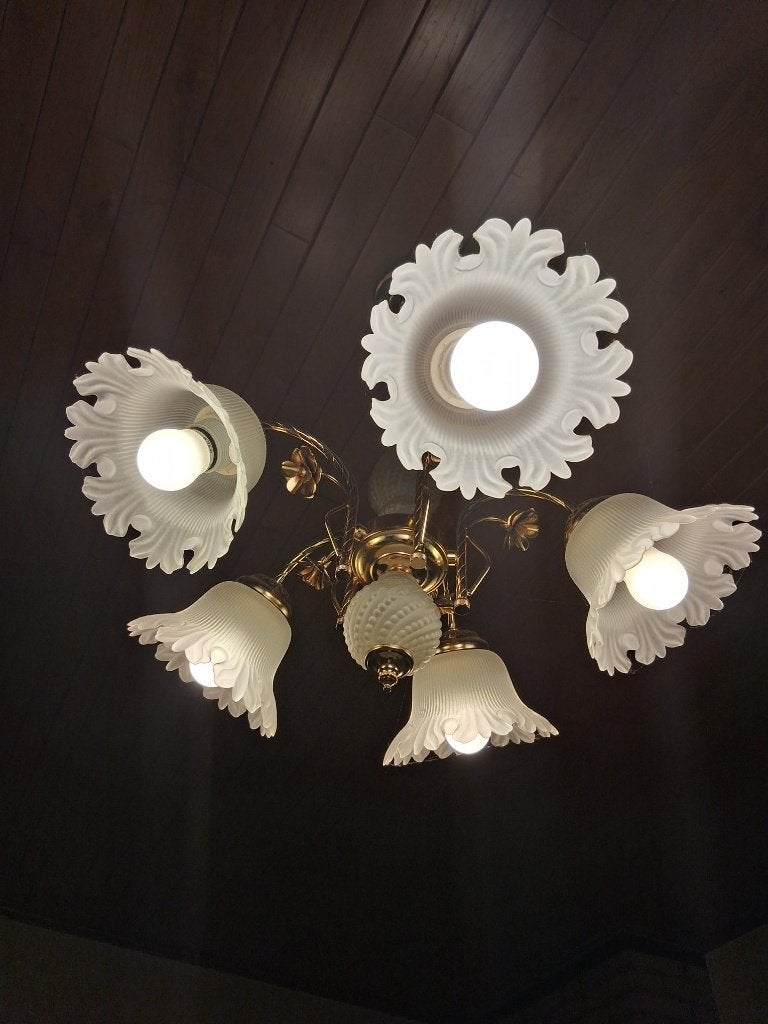 Mooie Luster met gebloemd glaswerk, Ophalen