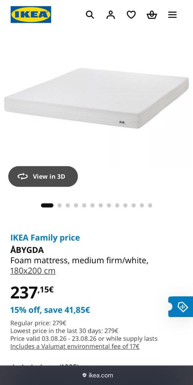 Ikea Hauga bed met Abygda matras, Ophalen, Matras
