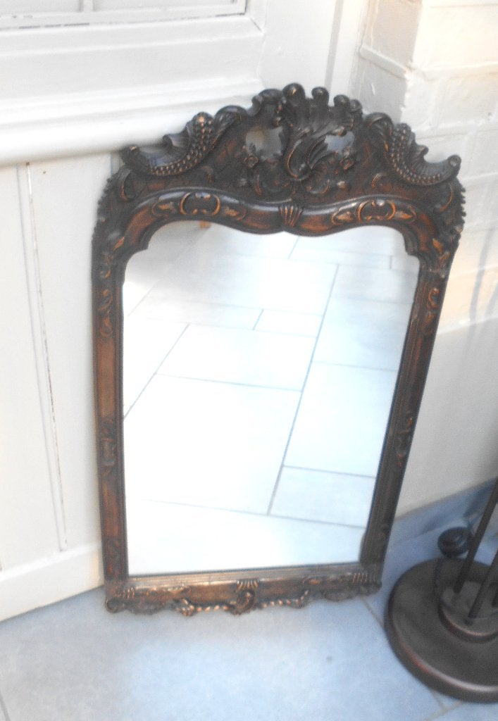 ancien beau  grand miroir en bois mouluré, Enlèvement