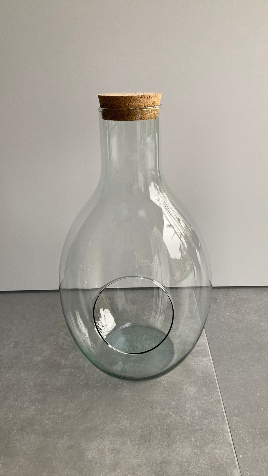 Grote glazen pot met kurk - terrarium, Ophalen, 30 cm, Zo goed als nieuw, Glas
