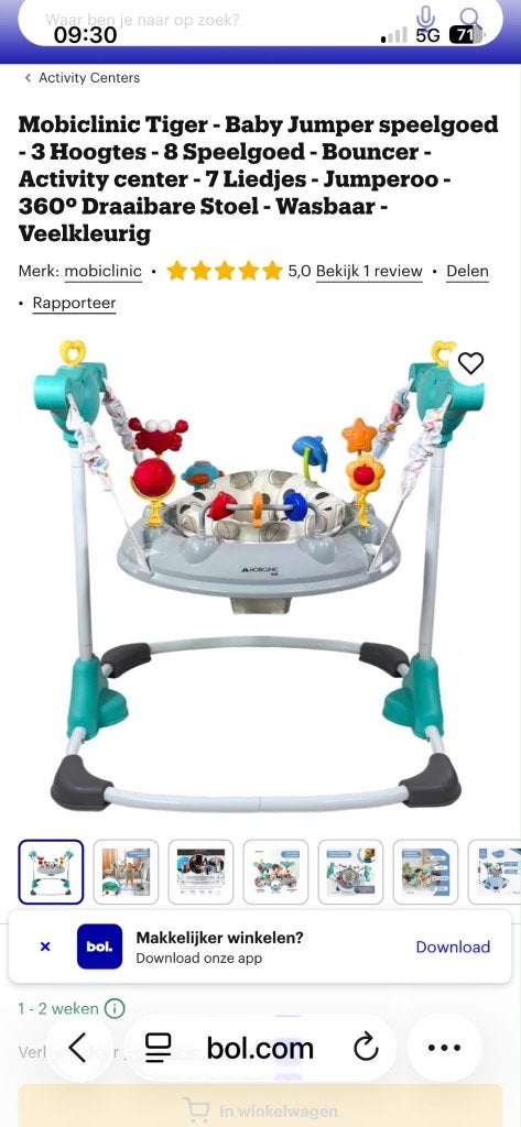 Baby jumper, Kinderen en Baby's, Ophalen, Zo goed als nieuw, Babygym