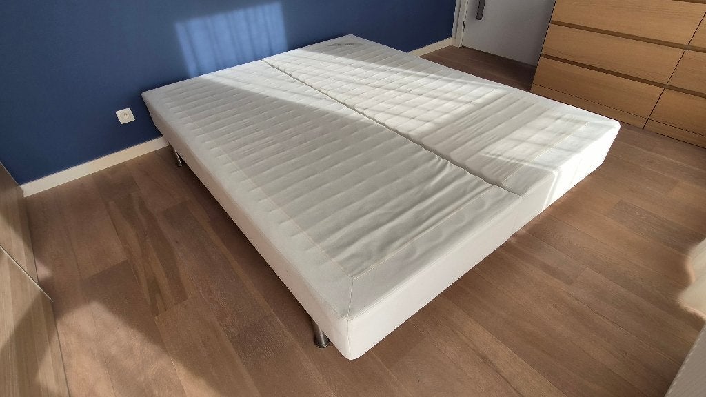 Sommier IKEA SULTAN 160x200 — très bon état, Enlèvement, Utilisé, 200 cm, Blanc