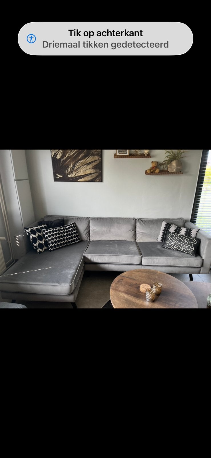 Grijs-taupe hoeksalon, Huis en Inrichting, Ophalen, Zo goed als nieuw