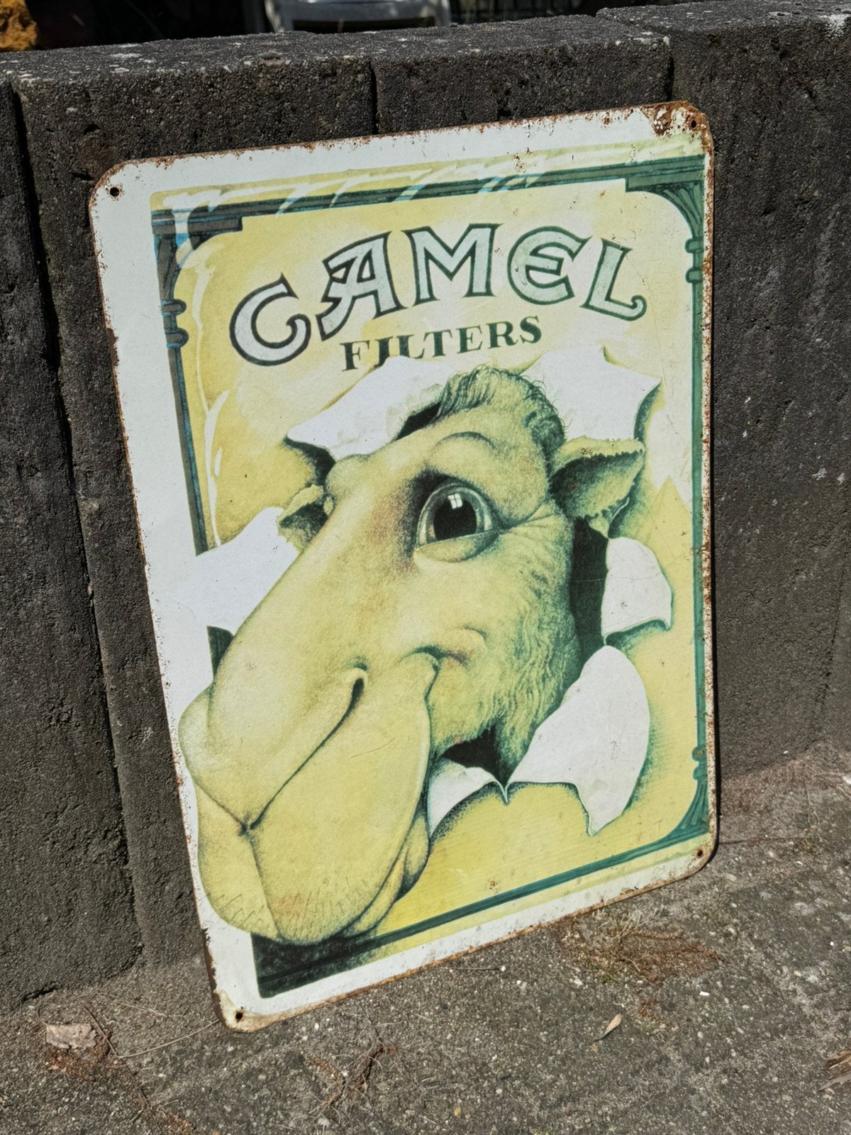 Camel filter oud reclamebord, Ophalen of Verzenden, Gebruikt, Reclamebord