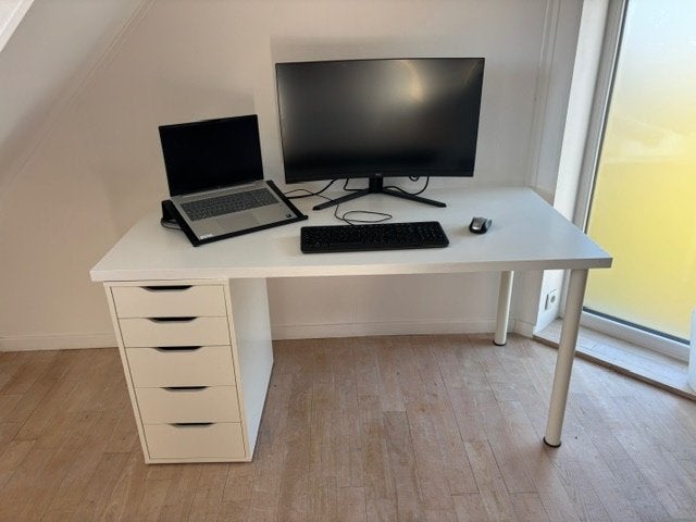 Bureau blanc, Ophalen, Kunststof, Gebruikt, 70 tot 120 cm