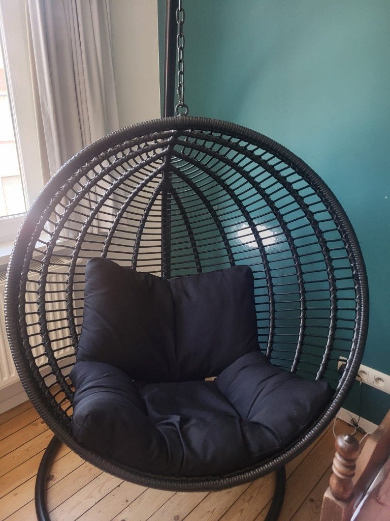 Zwarte hangstoel, Maison & Meubles, Canapés | Salons, Comme neuf, Banc d'angle, Une personne, Moins de 150 cm, Moins de 75 cm