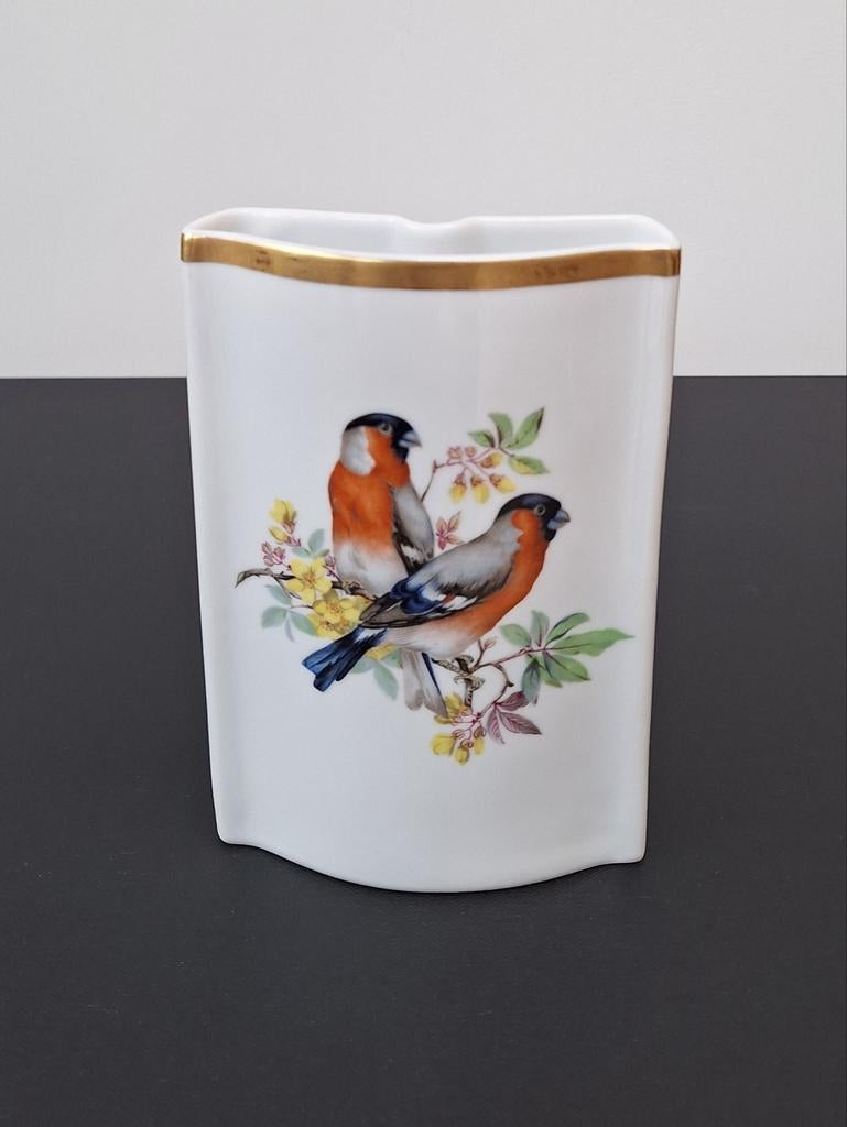Magnifique humidificateur radiateur oiseaux en porcelaine Hu, Antiquités & Art, Enlèvement ou Envoi