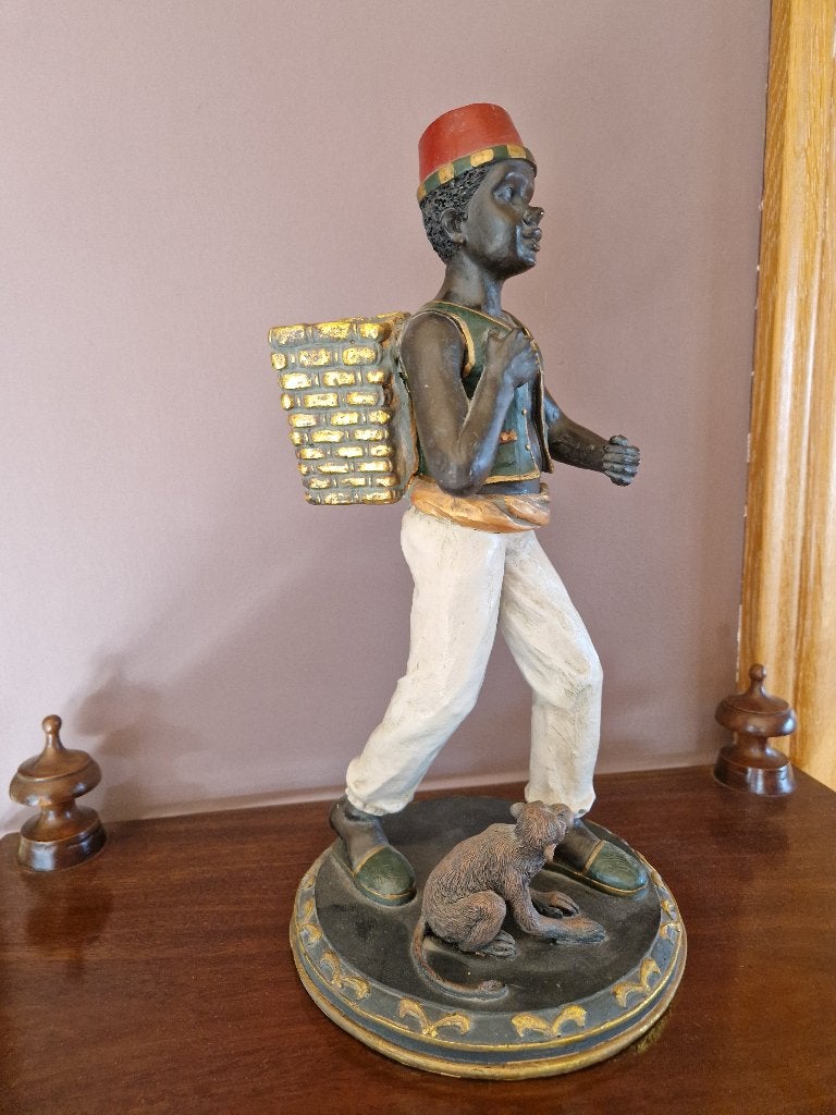Groot beeld van een blackamoor als manddrager, Antiek en Kunst, Ophalen of Verzenden
