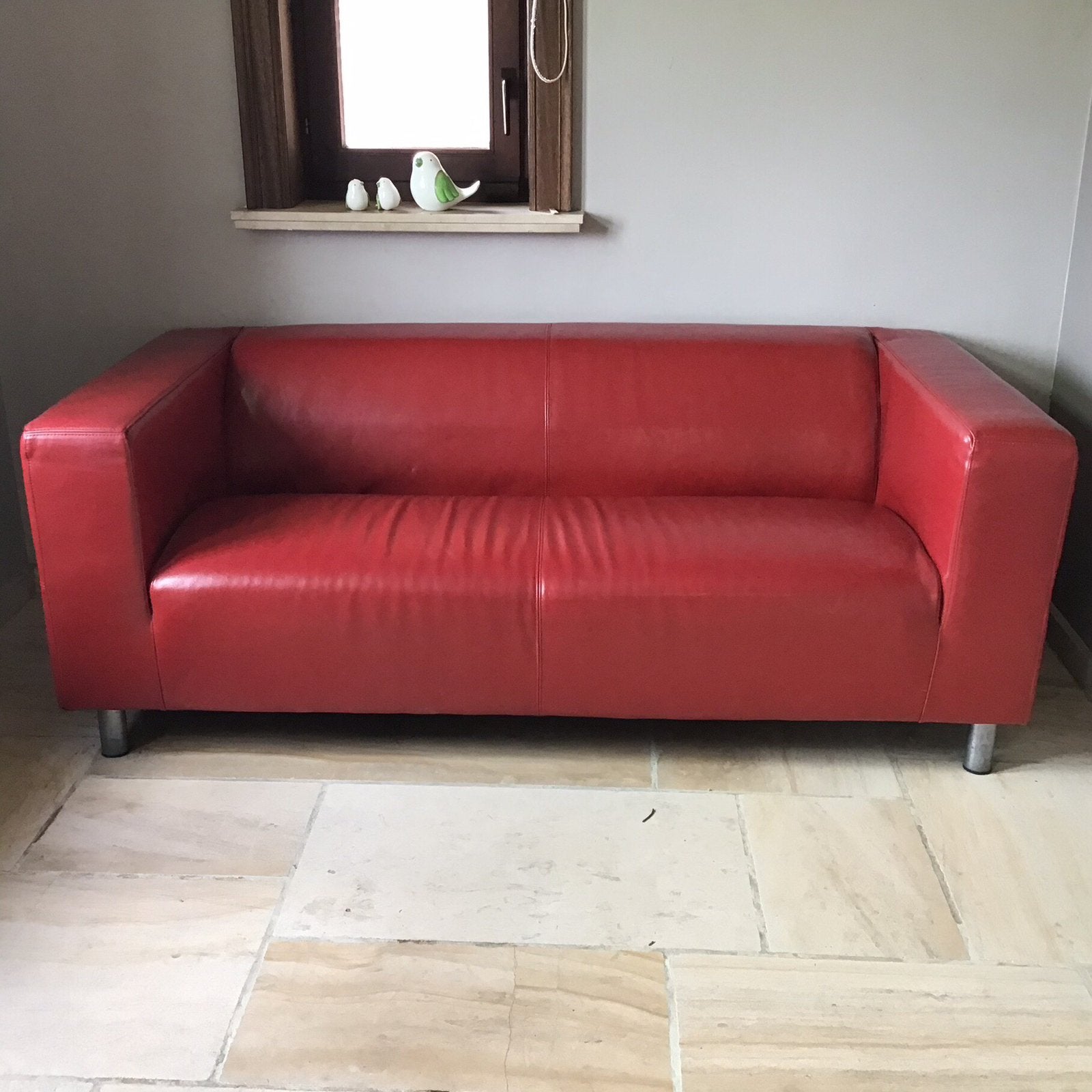Zetel in rode skai 2 zit, Enlèvement, Comme neuf