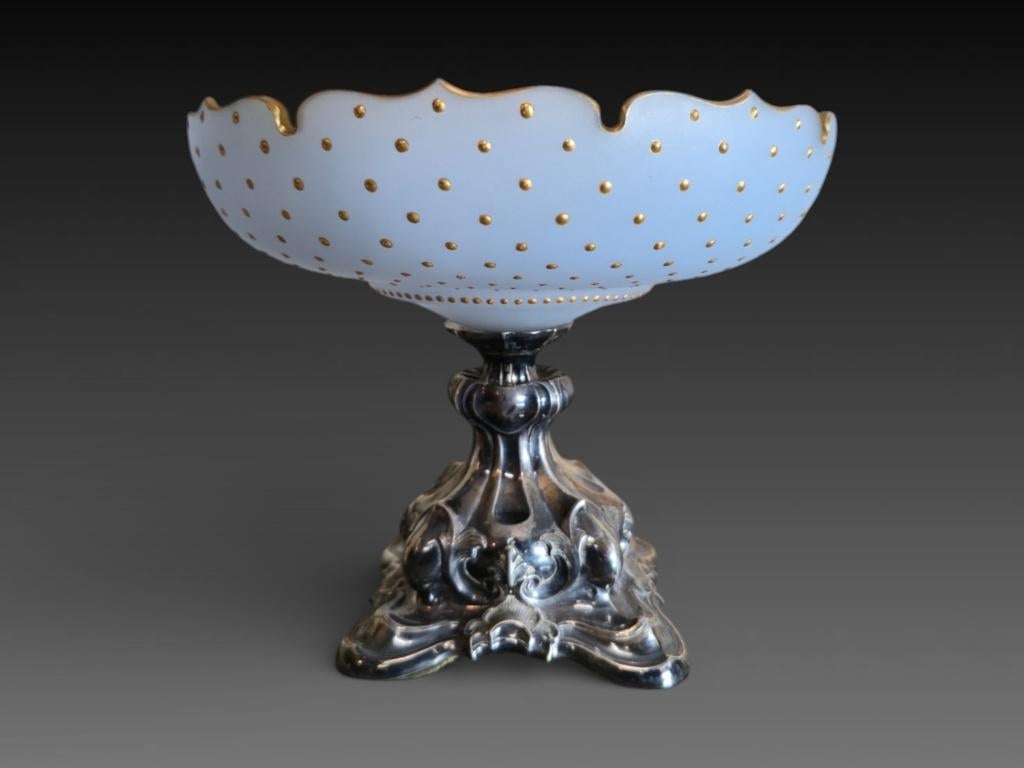 Oostenrijks werk, beker, witgouden glas, zilveren voet, Antiek en Kunst, Ophalen of Verzenden