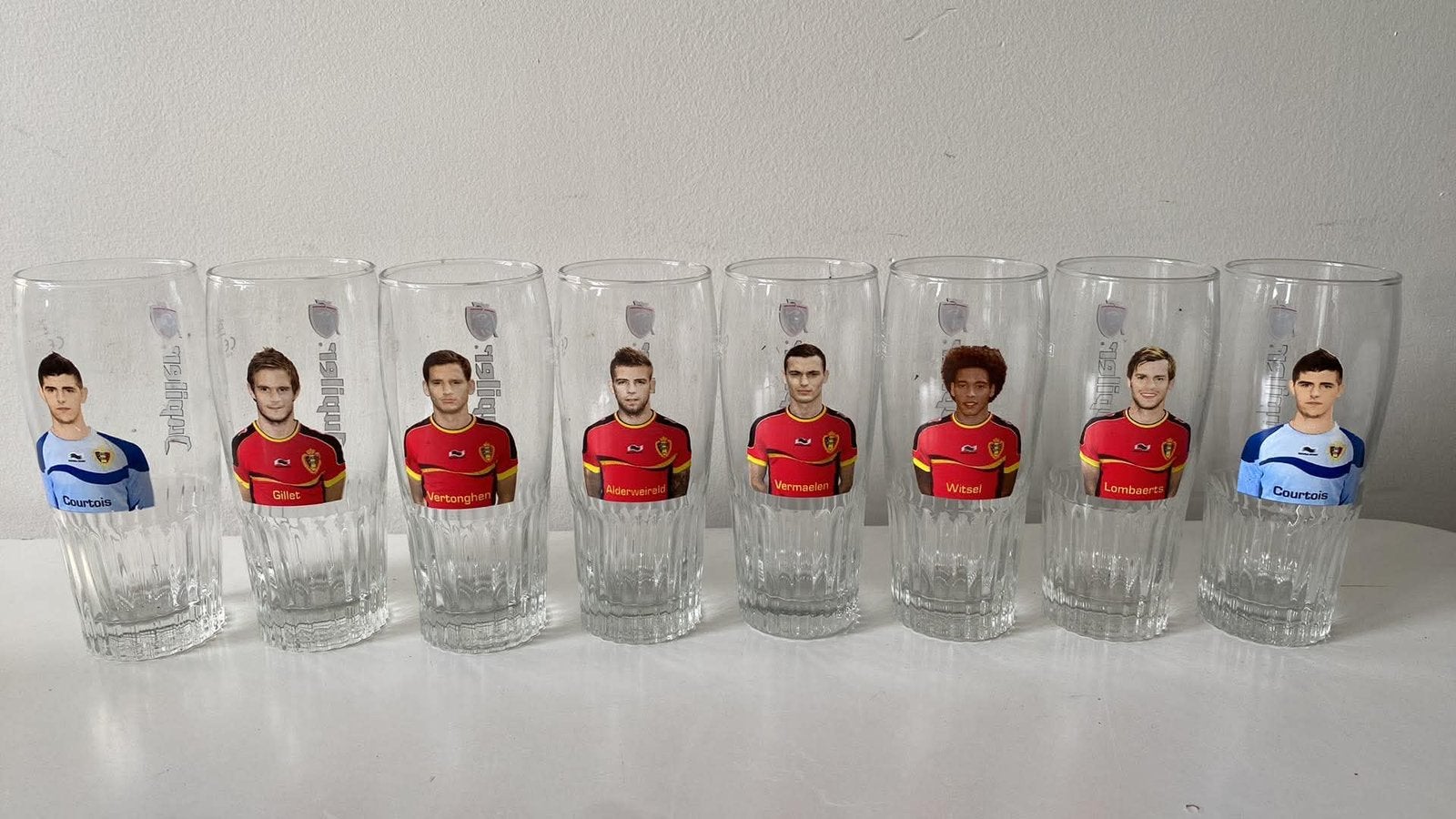 Bierglazen rode duivels, Verzamelen, Biermerken, Ophalen, Zo goed als nieuw, Jupiler