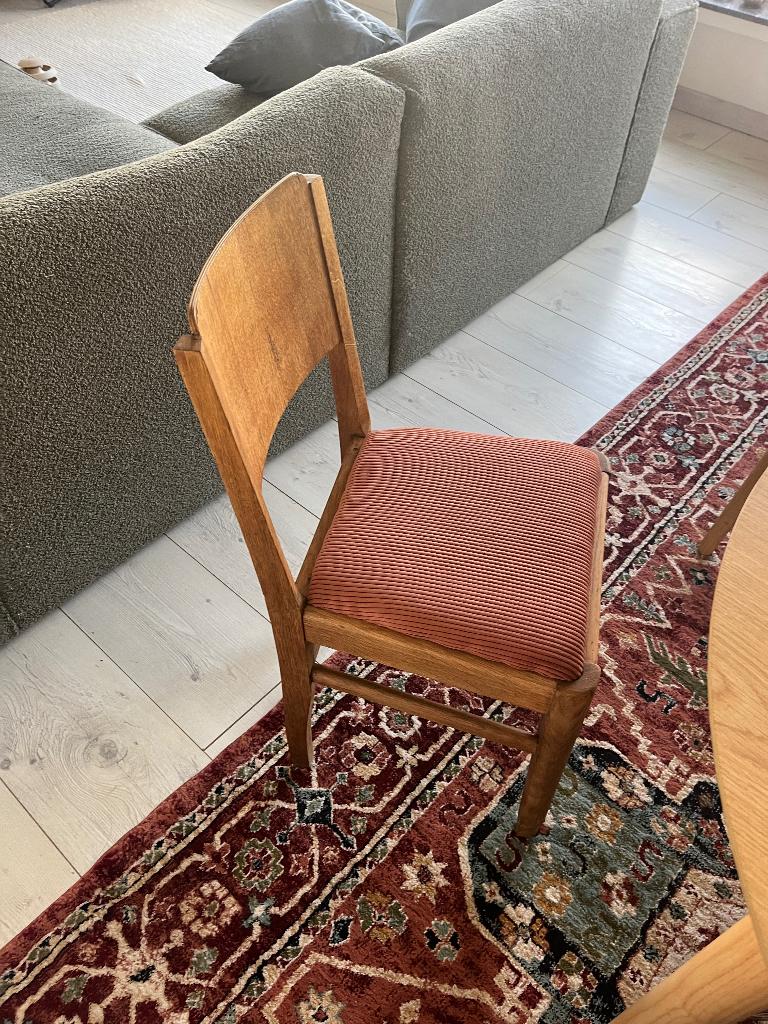 6 antieke stoelen uit massief hout, Huis en Inrichting, Ophalen, Gebruikt, Stof, Vijf, Zes of meer stoelen