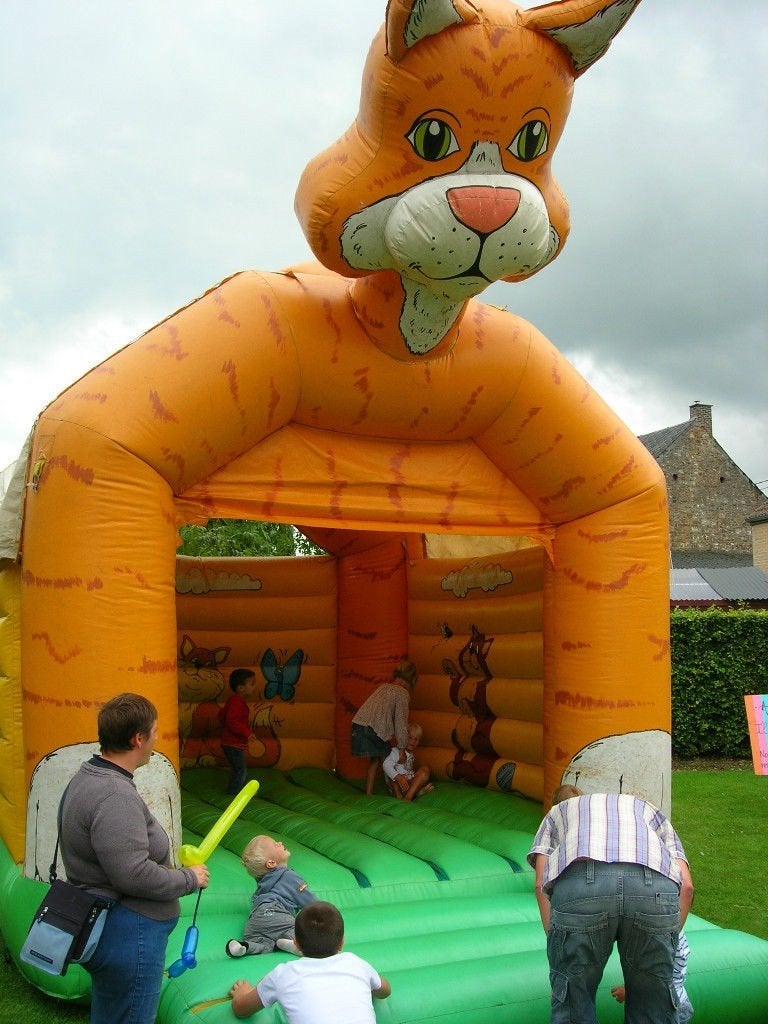 Château gonflable "tête de chat", Ophalen, Gebruikt